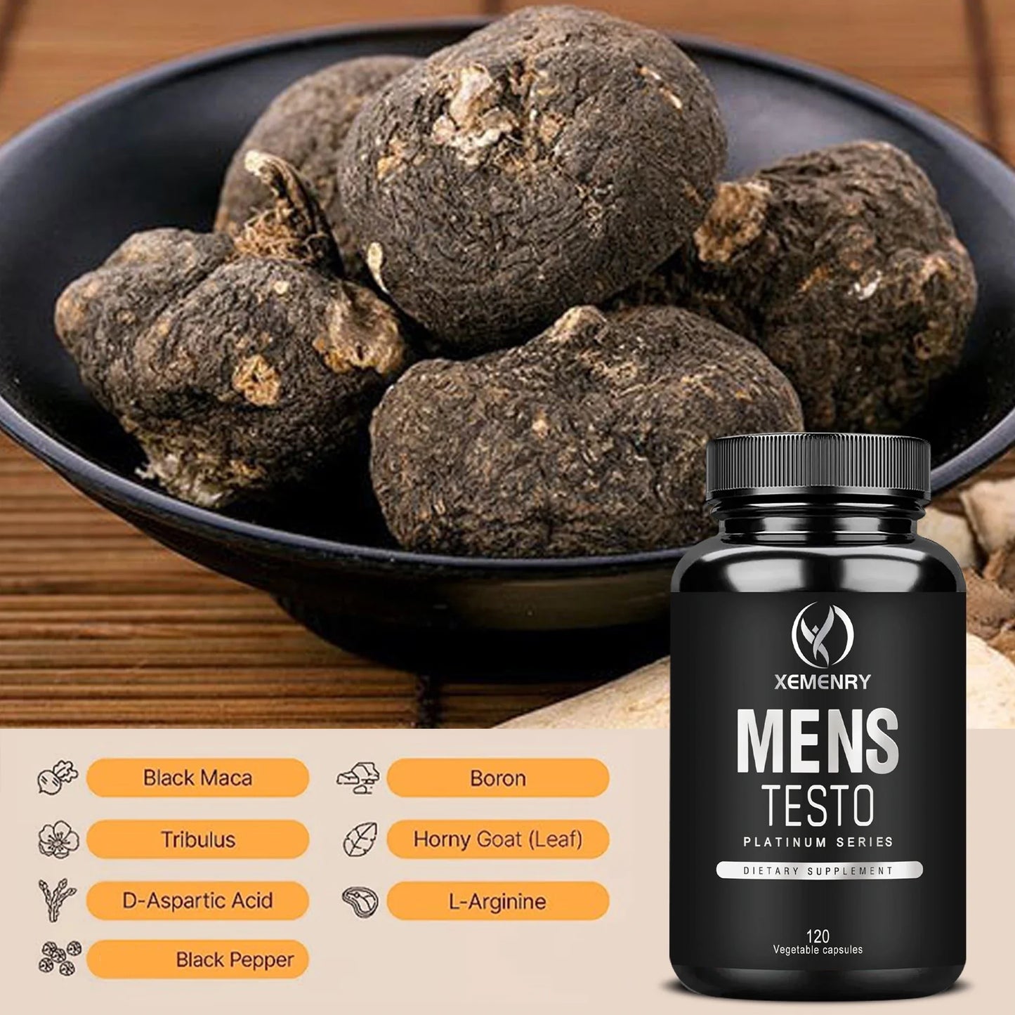 Men's Supplements - Reduces Fatigue, Enhances Male Function, Supports Muscle Growth, Vascular Function and Energy