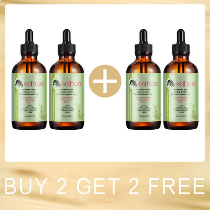 EELHOE Natural Rosemary Hair Growth Essential Oil Dandruff Treatment for Scalp Professional Hair Care Anti Hair Loss Serum 60ml