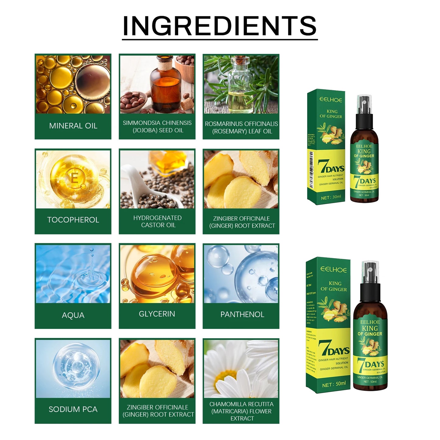 Ginger Oil Hair Booster Serum Spray Nourish Scalp Hair Follicles Refresh Control Oil Strengthen Hair Roots Nutrient Solution