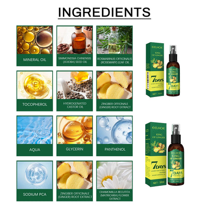 Ginger Oil Hair Booster Serum Spray Nourish Scalp Hair Follicles Refresh Control Oil Strengthen Hair Roots Nutrient Solution
