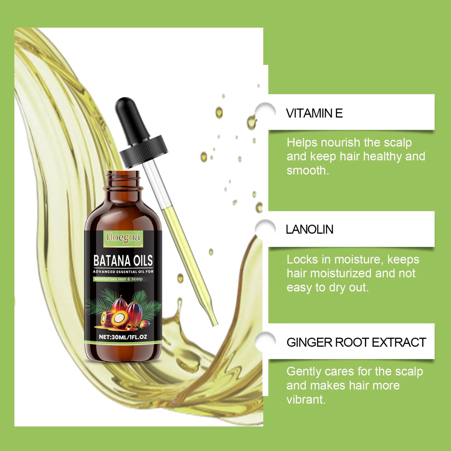 Batana Oil for Hair Growth Revitalizing Strengthening Nourish Damaged Hair Scalp Treatment Add Volume Thicker Stronger Hair Care