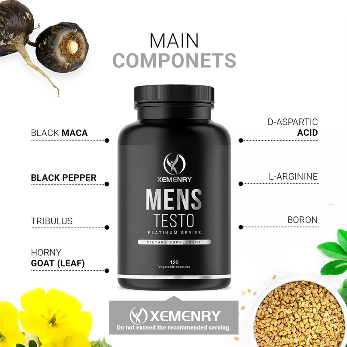 Men's Supplements - Reduces Fatigue, Enhances Male Function, Supports Muscle Growth, Vascular Function and Energy