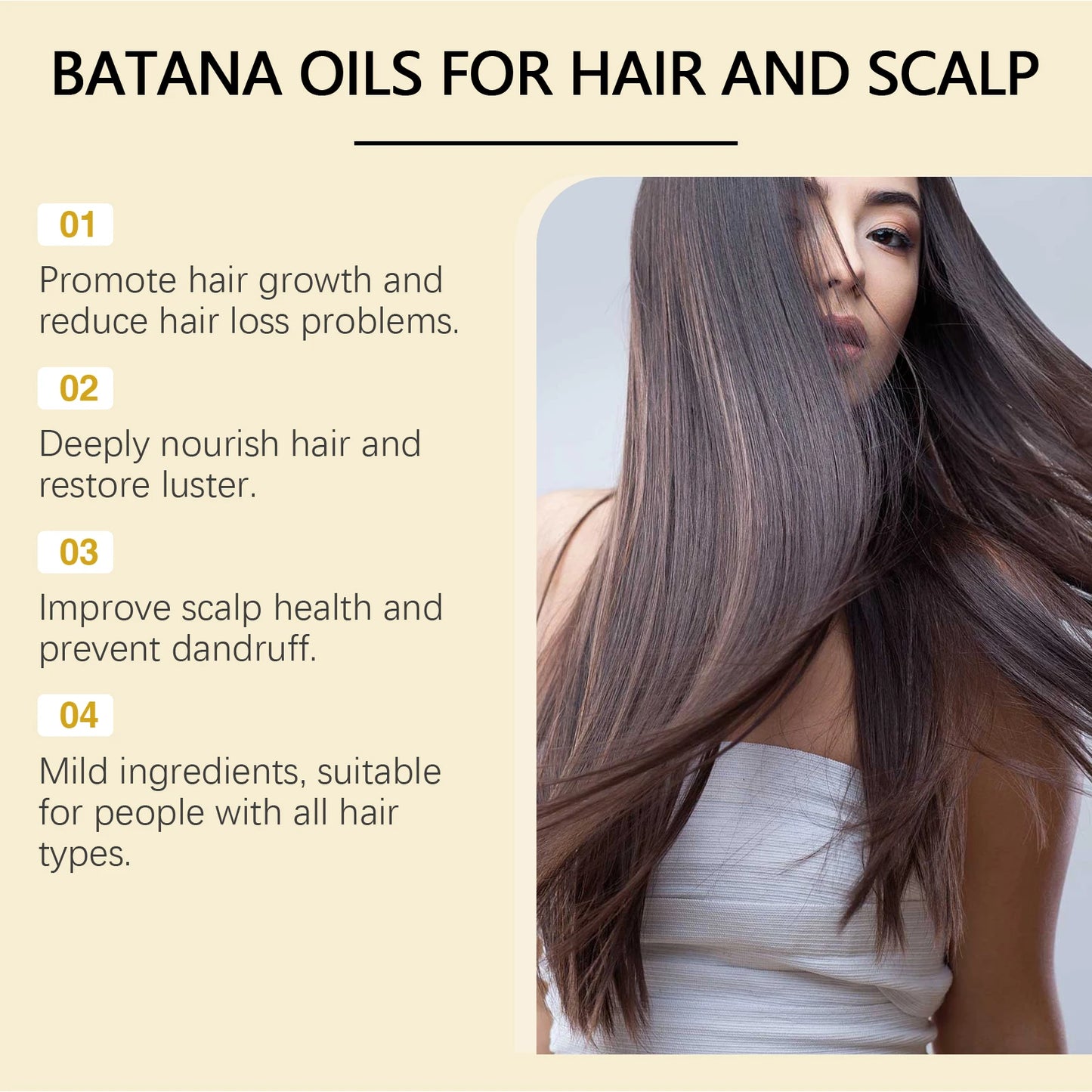 Natural Organic Batana Hair Care Essence Oil Fast Hair Growth Nourishing Smooth Strengthen Root Scalp Hair Care Essence Oil 60ml