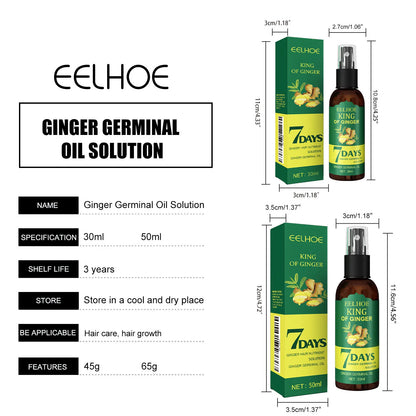Ginger Oil Hair Booster Serum Spray Nourish Scalp Hair Follicles Refresh Control Oil Strengthen Hair Roots Nutrient Solution